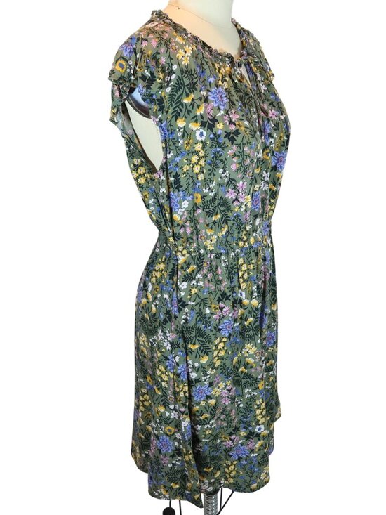 OLD NAVY Floral Flutter Sleeve A-Line Dress Size S Fairycore Boho Peasant - Picture 2 of 7